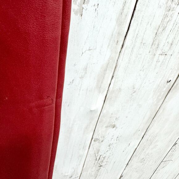 Zara Pants Women Size Small Red Faux Leather High Rise Skinny Zip Fly Pockets - Picture 6 of 8